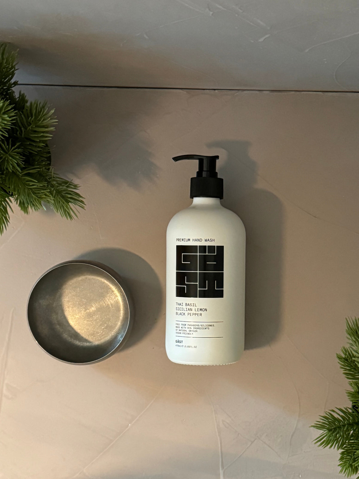 GÄST / GIFT / THAI BASIL 480ml (glass) + STONEWASHED BOWL