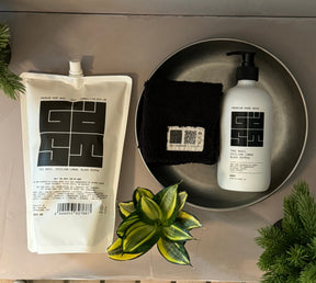 GÄST / GIFT / THAI BASIL 480ml (glass) + STONEWASHED PLATE + REFILL 1000ml + TOWEL No.1 (6 pieces)