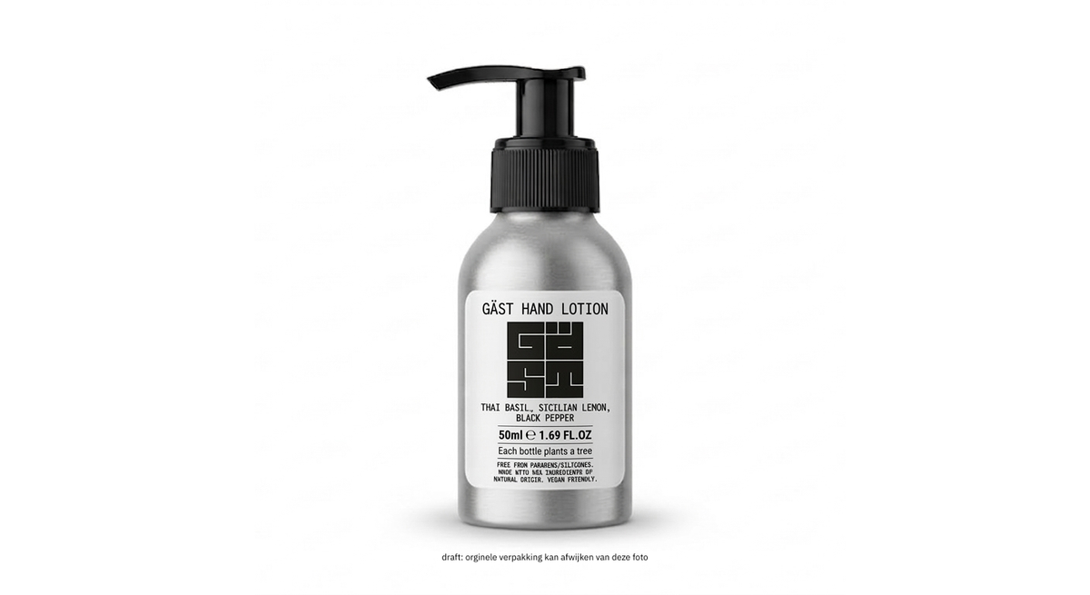 GÄST / HAND LOTION / THAI BASIL / 50ML (ON THE RUN, ALUMINIUM)  **PRÉ ORDER - JUNE'26**